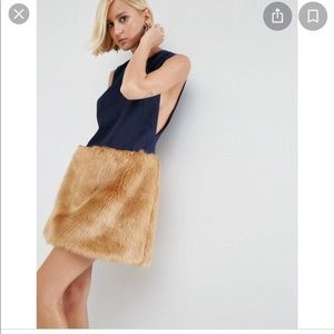 ASOS White Mini Dress with faux fur skirt